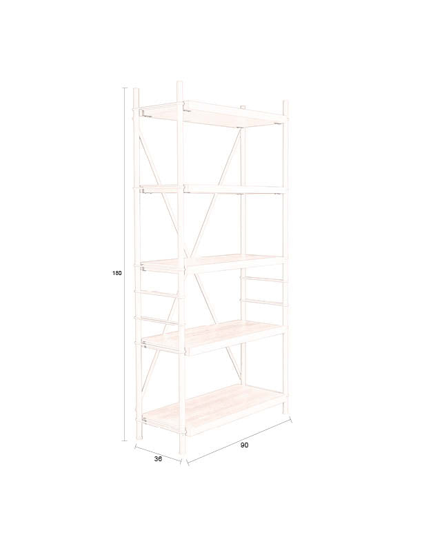 Dutchbone Iron Beige High Shelf Display Unit